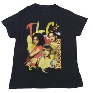 TLC Womens Size M No Scrubs Graphic Tee Black 90s y2k iconic‎
